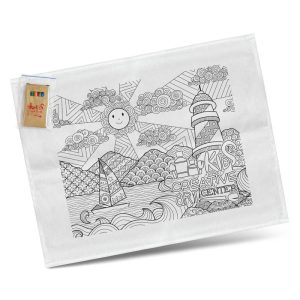 Cotton Colouring Tea Towel-0