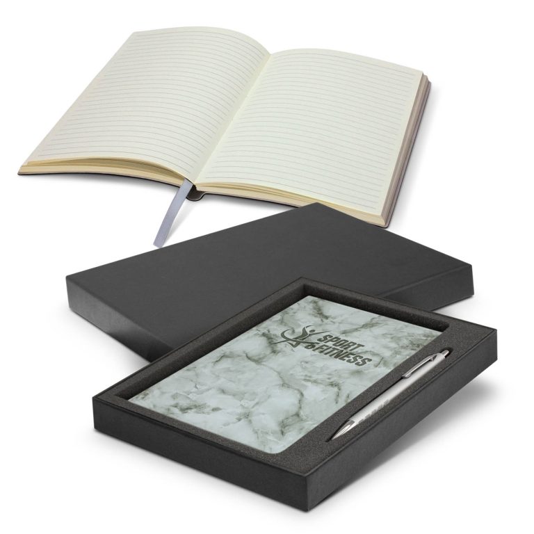 Marble Notebook and Pen Gift Set-0