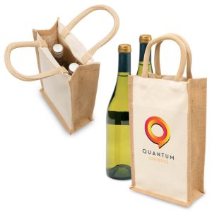 Eco Jute 2 Bottle Wine Bag-0