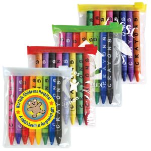 Assorted Colour Crayons in PVC Zipper Pouch-0