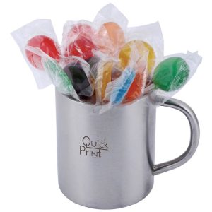 Assorted Colour Lollipops in Java Mug-0