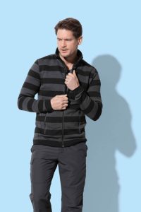 Men's Active Striped Fleece Jacket-0