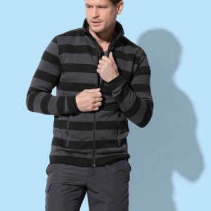 Men's Active Striped Fleece Jacket-0